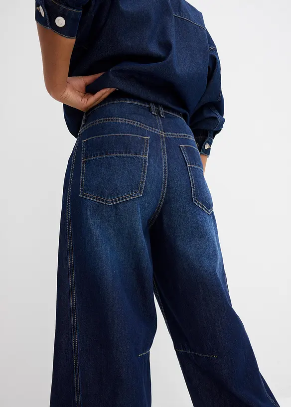 Barrel jeans mid waist, super soft, bonprix