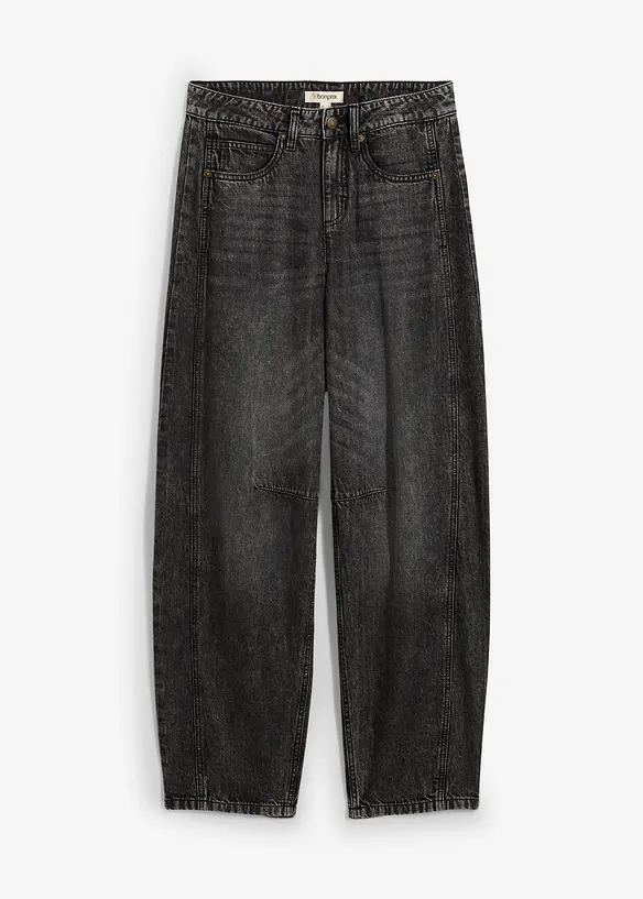 Barrel jeans mid waist, super soft, bonprix
