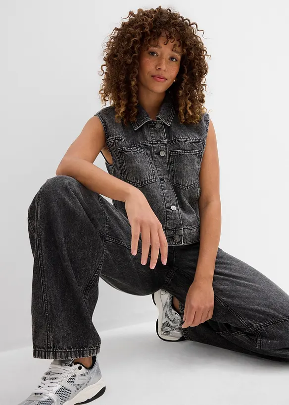 Jeans gilet van katoen, bonprix