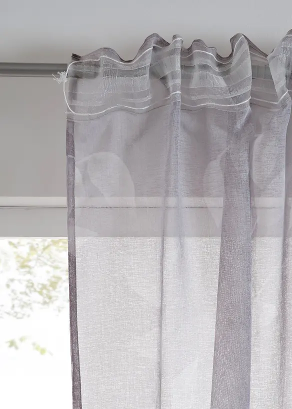 Transparant gordijn met gerecycled polyester (1 stuk), bonprix