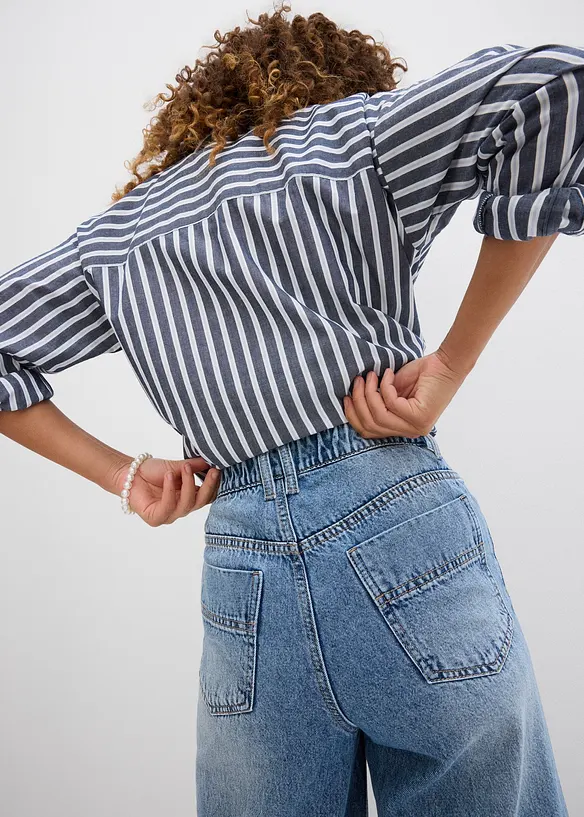 Wide leg jeans high waist, cropped, bonprix