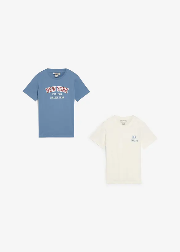 T-shirt van bioogisch katoen (set van 2), bonprix