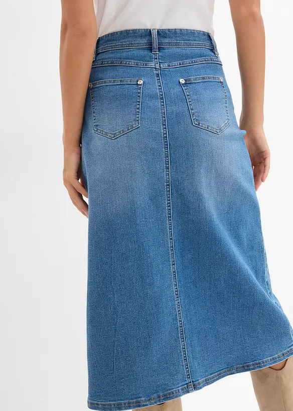 High waist stretch spijkerrok, bonprix