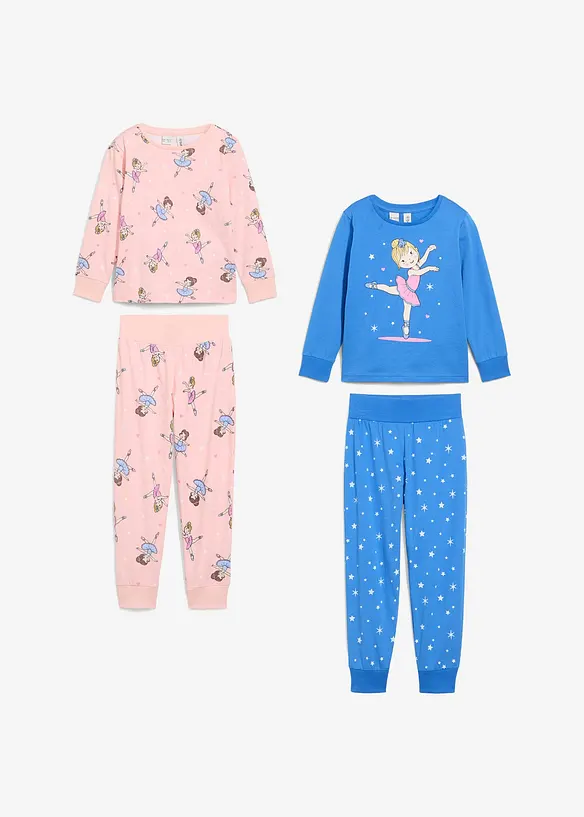 Pyjama van biologisch katoen (4-dlg. set), bonprix