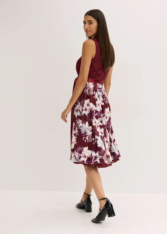 Dirndl met borduursel en fluwelen rokdeel (2-dlg. set), bonprix