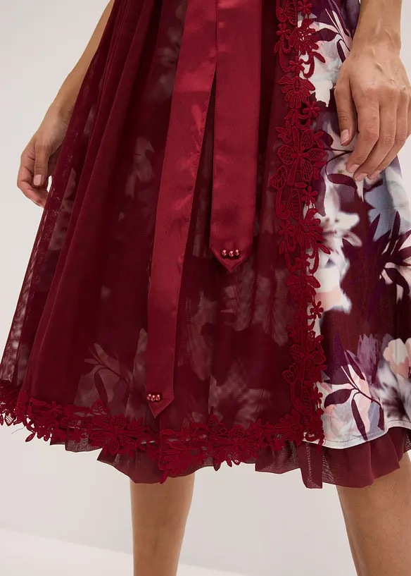 Dirndl met borduursel en fluwelen rokdeel (2-dlg. set), bonprix