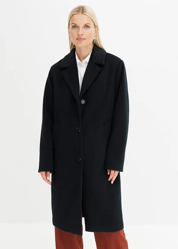 Korte coat in wollen look, bonprix
