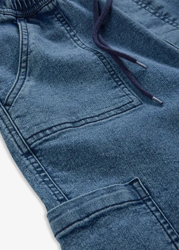Jongens cargo jeans met stretch, loose fit, bonprix