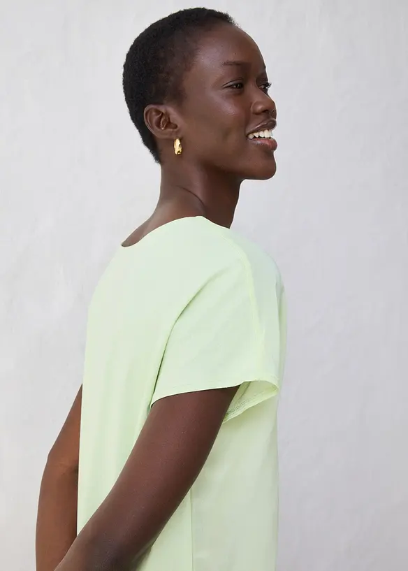 Shirt met zijde en geweven inzetstuk, bonprix