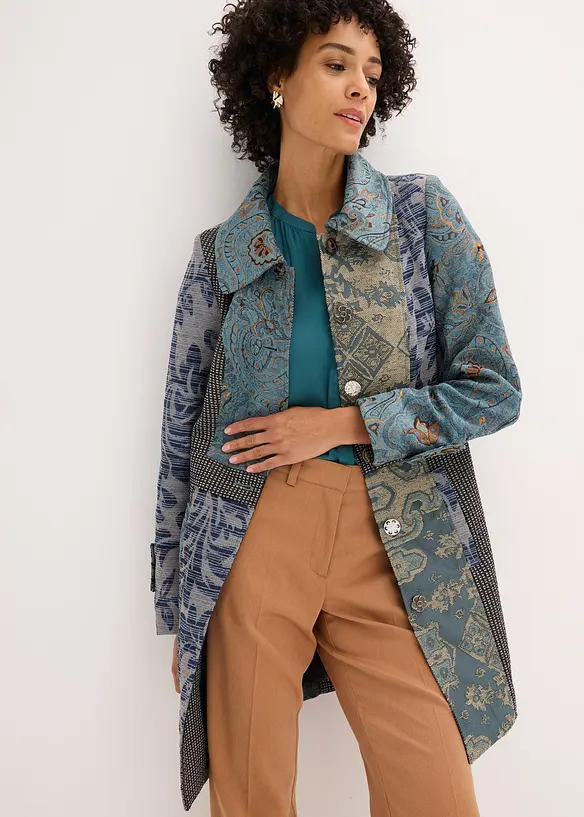Korte jas met jacquard patroon, bonprix