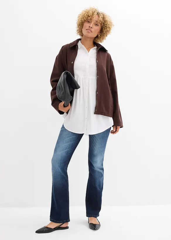 Lange blouse met knoopsluiting van viscose, bonprix