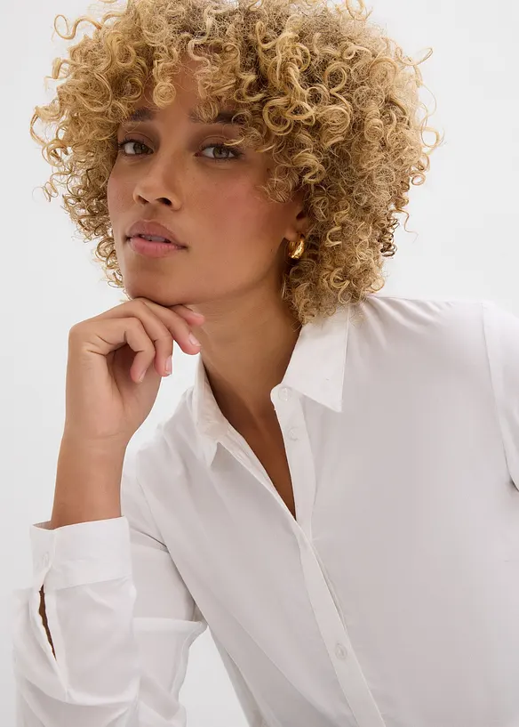 Lange blouse met knoopsluiting van viscose, bonprix