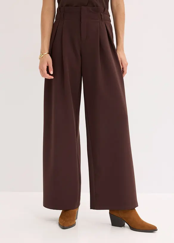 Wijde bandplooibroek met stretch, bonprix