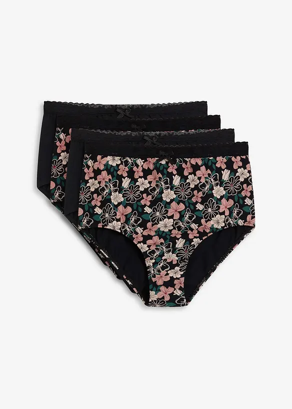Tailleslip met biologisch katoen (set van 4), bonprix