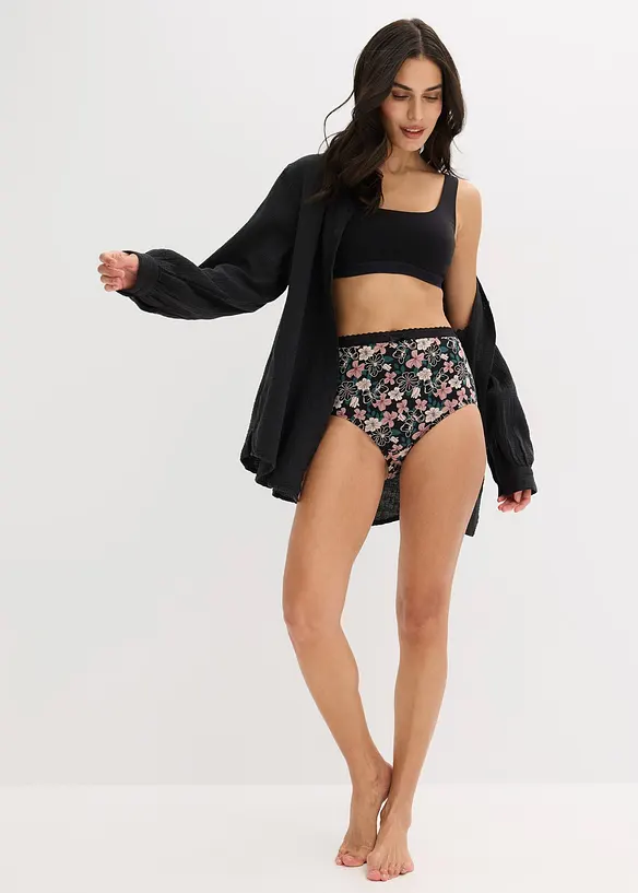 Tailleslip met biologisch katoen (set van 4), bonprix