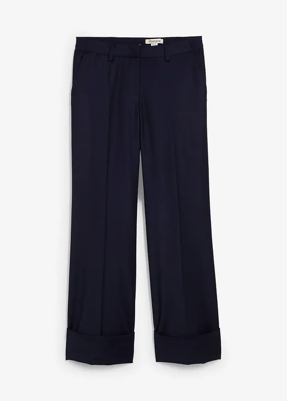 Flared broek met wol, bonprix