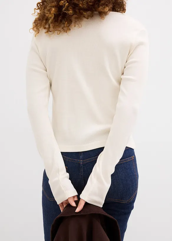 Geribd shirt met biologisch katoen, bonprix