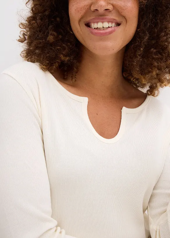 Geribd shirt met biologisch katoen, bonprix
