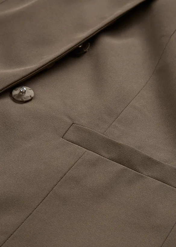Lang mouwloos vest van twill, bonprix