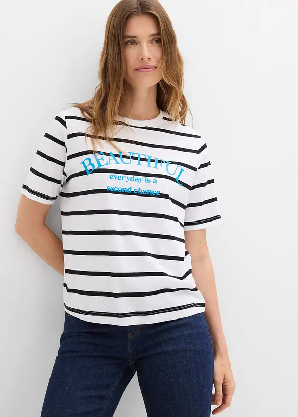 Gestreept T-shirt van puur katoen, bonprix