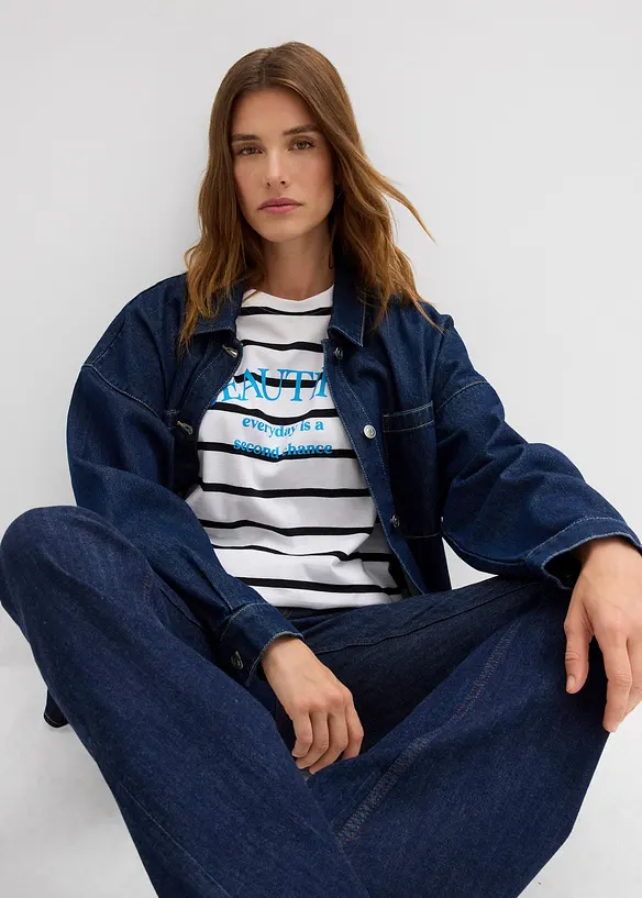Gestreept T-shirt van puur katoen, bonprix