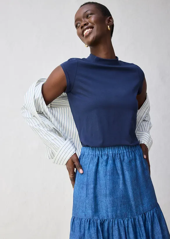 Shirt met zijde, bonprix