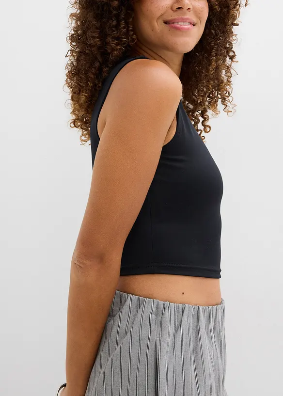 Aansluitende cropped top (set van 2), bonprix