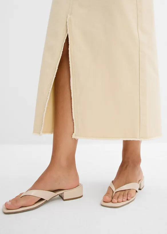 Twill rok met franjes, bonprix