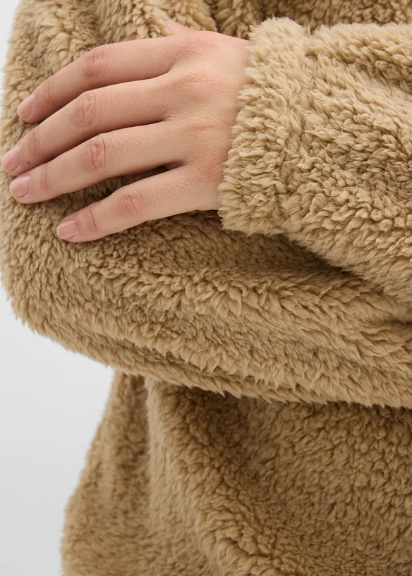 Fleece hoodie van teddy, bonprix