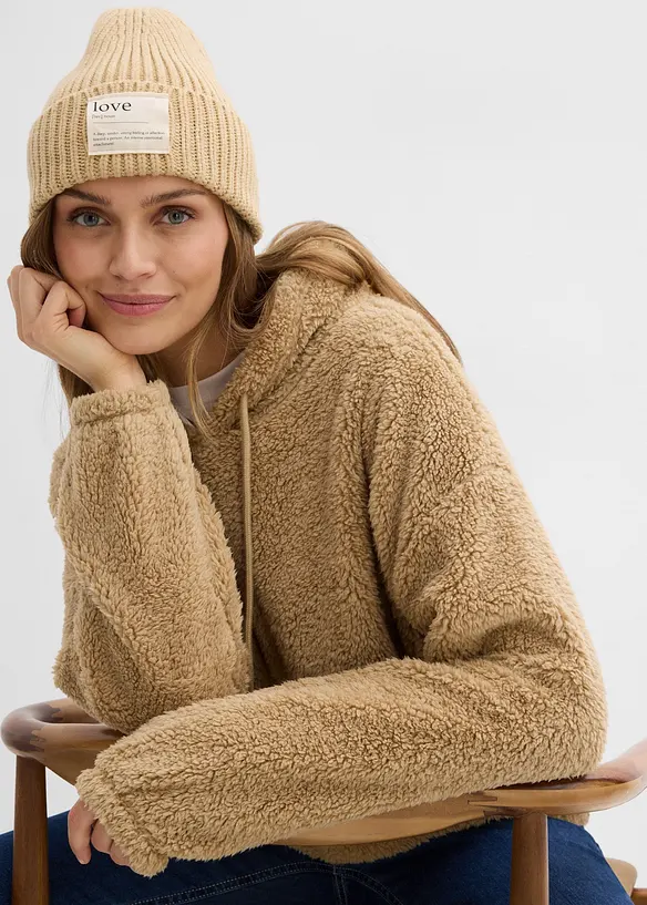 Fleece hoodie van teddy, bonprix