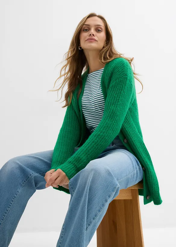 Grof gebreid vest in een zachte wolmix, bonprix