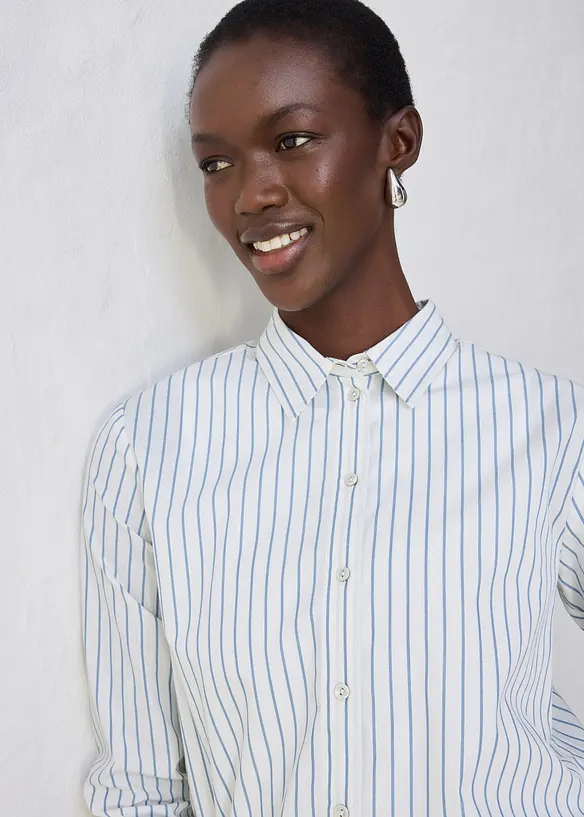 Overhemdblouse met zijde, bonprix