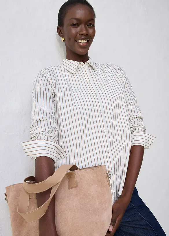 Overhemdblouse met zijde, bonprix