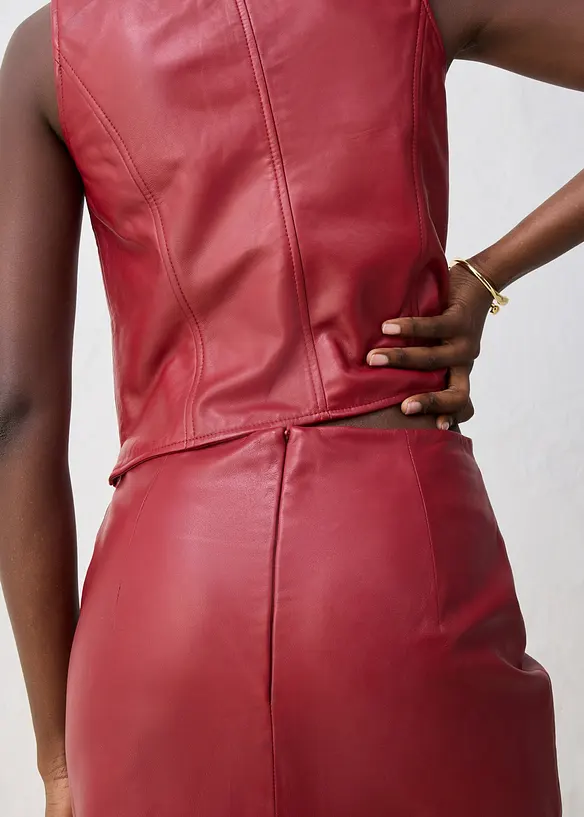 Leren rok met split, bonprix