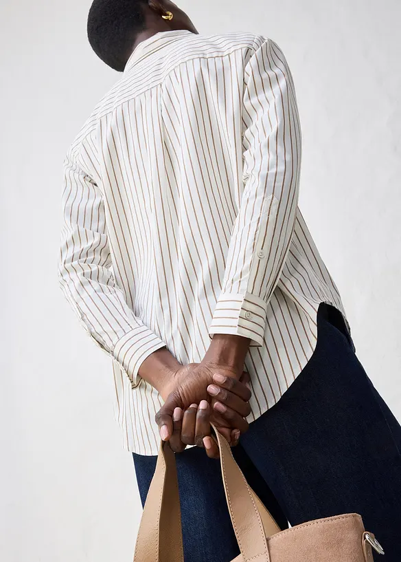 Overhemdblouse met zijde, bonprix