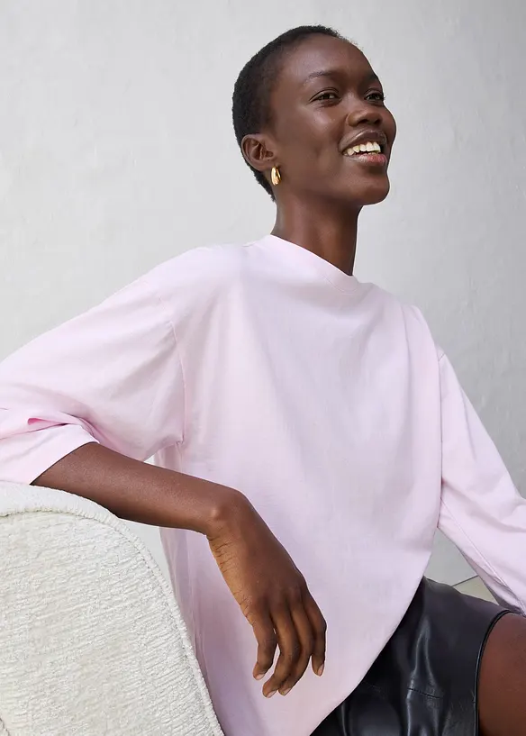 Shirt in een zijdemix, bonprix