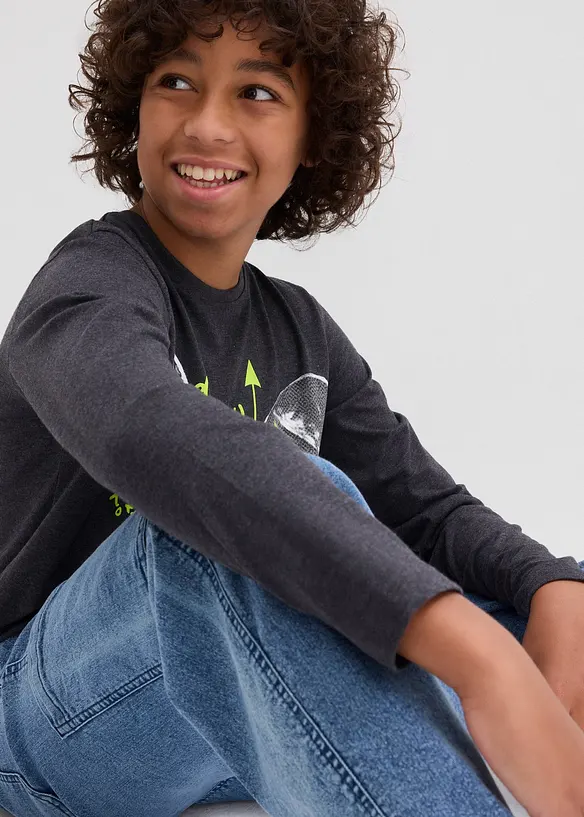 Jongens cargo jeans met stretch, loose fit, bonprix