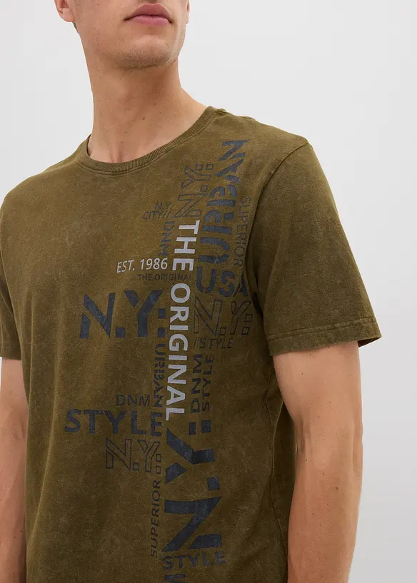 T-shirt in washed out look van biologisch katoen, bonprix