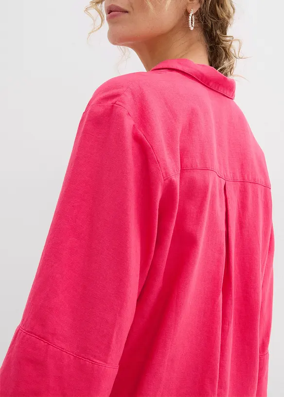 Overhemdblouse in een koele linnenmix, bonprix