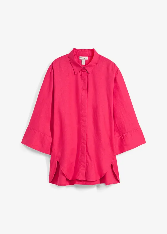 Overhemdblouse in een koele linnenmix, bonprix