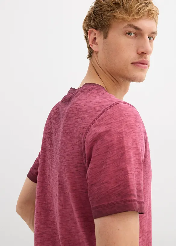 Henley shirt van biologisch katoen in washed out look, bonprix