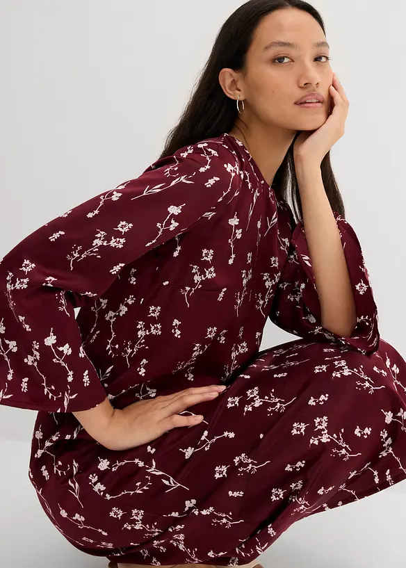 Gebloemde midi jurk van viscose, bonprix