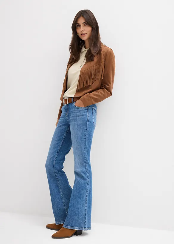 Flared jeans mid waist, bonprix