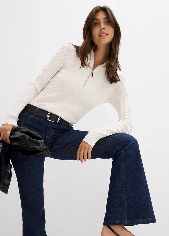 Flared jeans mid waist, bonprix
