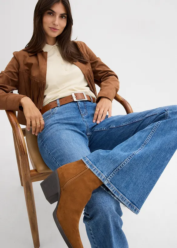 Flared jeans mid waist, bonprix
