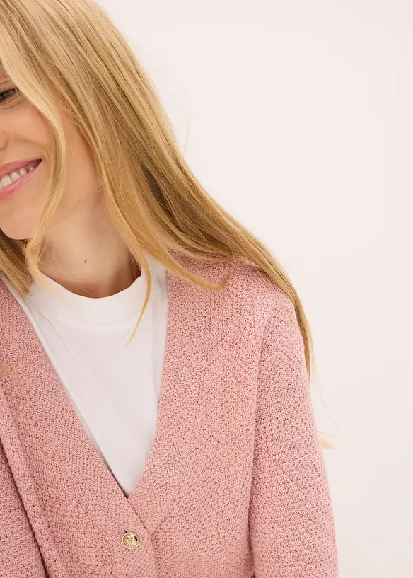 Gemêleerd vest met goudkleurige knopen, bonprix