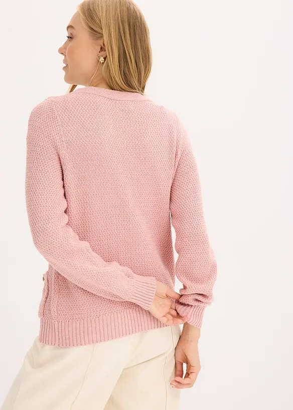Gemêleerd vest met goudkleurige knopen, bonprix