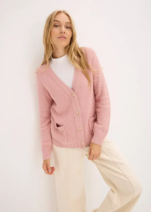 Gemêleerd vest met goudkleurige knopen, bonprix