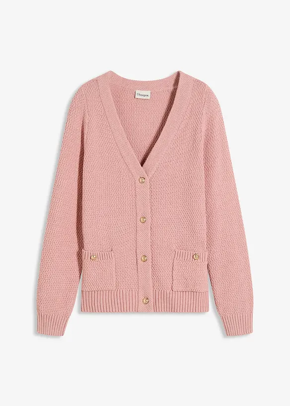 Gemêleerd vest met goudkleurige knopen, bonprix