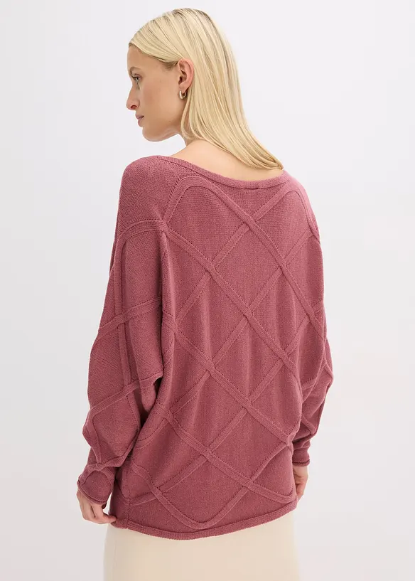 Trui met horizontaal kabelpatroon, bonprix